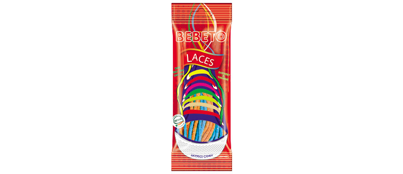 Bebeto Laces Raspberry and Mandarin 75g x 12