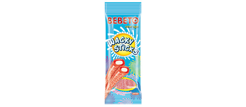 Bebeto Wacky Sticks Strawberry and Vanilla 75g x 12